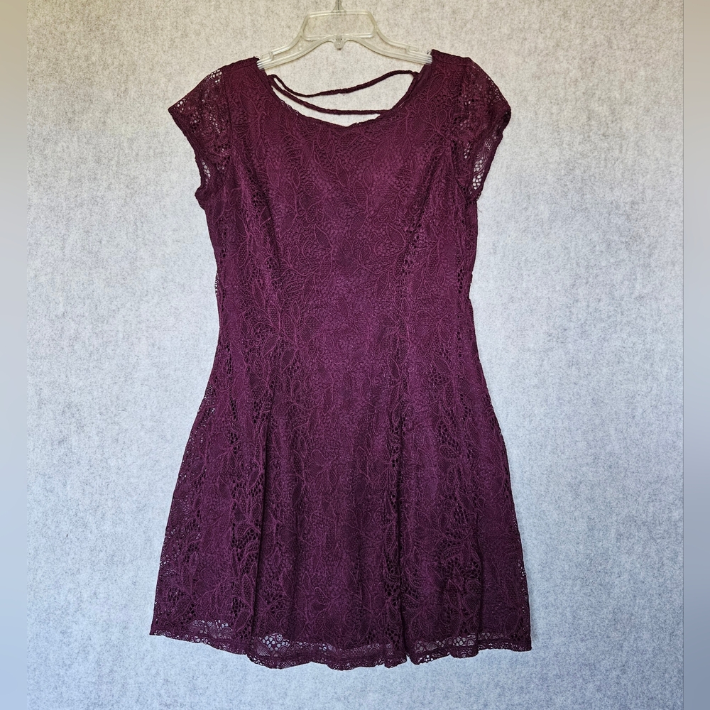 BeBop Women's Crochet Lace Up Back Midi Dress Sz XL